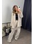 Taş Rengi Oversize Ceket Pantolon Premium Takım 1