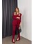 Bordo Özel Tasarım Kuşaklı Blazer Ceket Pantolon Takım 1