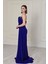 Saks Mavi Straplez Drapeli Abiye 5250 3