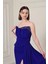 Saks Mavi Straplez Drapeli Abiye 5250 4