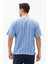 Büyük Beden Kısa Kol Şile Bezi Zımbalı Erkek Tshirt Mavi Beyaz Çizgili 2