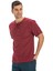 Kısa Kol Şile Bezi Zımbalı Erkek Tshirt Koyu Bordo 3068 5