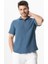 Kısa Kol Polo Yaka Müslin Yazlık Tshirt Indigo Indg 1