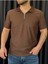✅ Erkek Ottoman Kumaş T-Shirt – Polo Yaka, Yarım Fermuar Detaylı 1