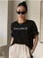 Kadın Balance Baskılı Pamuklu Oversize T-Shirt 1