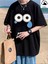 Akan Göz Desenli Oversize Siyah T-Shirt 2