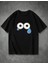 Akan Göz Desenli Oversize Siyah T-Shirt 4