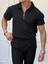 Unisex Erkek-Kadın Fitilli Polo Yakası Fermuarlı Ottoman T-Shirt 1