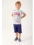 U.s. Polo Assn 1356 Garson Flowered Details Erkek Çocuk Bermuda Takım 3