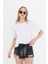 Kadın Beyaz Yuvarlak Yaka Regular Fit Normal Kesim T-Shirt Tişört 1