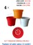 12 Adet 3 Renkli Plastik Saksı (10.5 CM.LİK) Alt Tabaksız 1