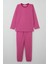 Kız Çocuk Pijama Takımı Verev Çizgi Desenli 9-12 Yaş, Pembe 1