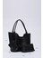 Siyah SHK108 Çıtçıtlı Suni Deri Cüzdanlı Makyaj Çantalı Kadın El ve Omuz Çantası U:25 E:38 G:15 cm 2