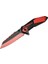 4173 Kırmızı Kamp Çakı 21cm - Yarı Otomatik Kemerlikli Testere Detaylı - Etc8558-2767 1
