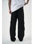 Erkek Washed Paraşüt Kargo Baggy Pantolon Siyah 4