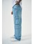 Erkek Washed Kargo Baggy Pantolon Mavi 3