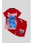 3-10 Yaş Stitch Maskeli Şortlu Çocuk Takım Kırmızı 1