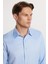 Slim Fit Uzun Kollu Kolay Ütü Teri Emen Nefes Alan Doku Kravatlık Dört Mevsim Mavi Erkek Gömlek 2