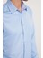 Slim Fit Uzun Kollu Kolay Ütü Teri Emen Nefes Alan Doku Kravatlık Dört Mevsim Mavi Erkek Gömlek 3