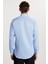 Slim Fit Uzun Kollu Kolay Ütü Teri Emen Nefes Alan Doku Kravatlık Dört Mevsim Mavi Erkek Gömlek 5