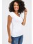 V Yaka Kısa Kol Body -Beyaz 1
