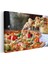 Peynirli Pizza - Uzayan Mozarella ve Taze Malzemeli Kanvas Tablo 3