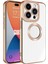 Apple iPhone 15 Pro Kılıf Tek Kamera Çerçeveli Renkli Kenarlı Logo Yeri Açık Şeffaf Silikon Rose Gold 1
