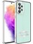 Samsung Galaxy A73 Kılıf Logo Yeri Açık Kamera Lens Korumalı Renkli Kenarlı Şeffaf Silikon Gümüş 1