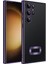 Samsung Galaxy S23 Ultra Kılıf Logo Yeri Açık Kamera Lens Korumalı Renkli Kenarlı Şeffaf Silikon Derin Mor 1