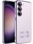 Samsung Galaxy S23 Kılıf Logo Yeri Açık Kamera Lens Korumalı Renkli Kenarlı Şeffaf Silikon Lila 1