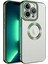 Apple iPhone 12 Pro Max Kılıf Logo Yeri Açık Kamera Lens Korumalı Renkli Kenarlı Şeffaf Silikon Yeşil 1