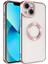 Apple iPhone 14 Kılıf Logo Yeri Açık Kamera Lens Korumalı Renkli Kenarlı Şeffaf Silikon Rose Gold 1