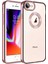 Apple iPhone Se 2020 Kılıf Logo Yeri Açık Kamera Lens Korumalı Renkli Kenarlı Şeffaf Silikon Rose Gold 1