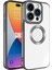 Apple iPhone 15 Pro Kılıf Logo Yeri Açık Kamera Lens Korumalı Renkli Kenarlı Şeffaf Silikon Koyu Gri 1