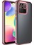 Xiaomi Redmi 10C Kılıf Logo Yeri Açık Kamera Lens Korumalı Renkli Kenarlı Şeffaf Silikon Rose Gold 1