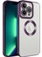 Apple iPhone 11 Pro Max Kılıf Logo Yeri Açık Kamera Lens Korumalı Renkli Kenarlı Şeffaf Silikon Derin Mor 1