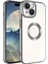 Apple iPhone 15 Plus Kılıf Logo Yeri Açık Kamera Lens Korumalı Renkli Kenarlı Şeffaf Silikon Koyu Gri 1