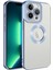 Apple iPhone 14 Pro Kılıf Logo Yeri Açık Kamera Lens Korumalı Renkli Kenarlı Şeffaf Silikon Mavi Açık 1