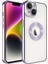 Apple iPhone 14 Kılıf Logo Yeri Açık Kamera Lens Korumalı Renkli Kenarlı Şeffaf Silikon Lila 1