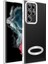 Samsung Galaxy S22 Ultra Kılıf Logo Yeri Açık Kamera Lens Korumalı Renkli Kenarlı Şeffaf Silikon Gümüş 1