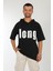 7145 Önü Long Yazılı Kapşonlu Oversize T-Shirt 3