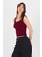 Bordo Kalın Askılı V Yaka Bluz 13293 4