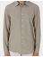 Erkek Haki Slim Fit Çizgili Uzun Kollu Gömlek 50310777-VR054 6