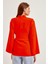 Kırmızı Kol Detaylı Belde Bağlama Detaylı Ceket 3