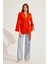Kırmızı Kol Detaylı Belde Bağlama Detaylı Ceket 5
