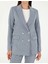 Kadın İndigo Slim Fit Keten Karışımlı Ceket 50282104-VR028 6