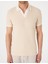 Erkek Bej Slim Fit Örme Dokulu Polo Yaka Tişört 50310162-VR011 6