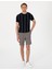 Erkek Lacivert Slim Fit Bisiklet Yaka Çizgili Triko Tişört 50307332-VR033 4
