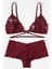Kadın Bordo Özel Şık Sütyen Külot Takımı 2
