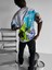 Grafiti Baskılı Oversize T-Shirt Beyaz 3